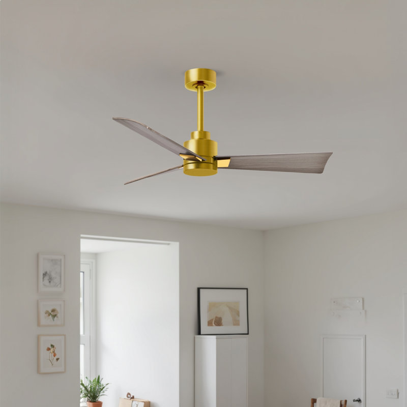 Alessandra 42'' Ceiling Fan, Gray Ash Tone, Brushed Brass