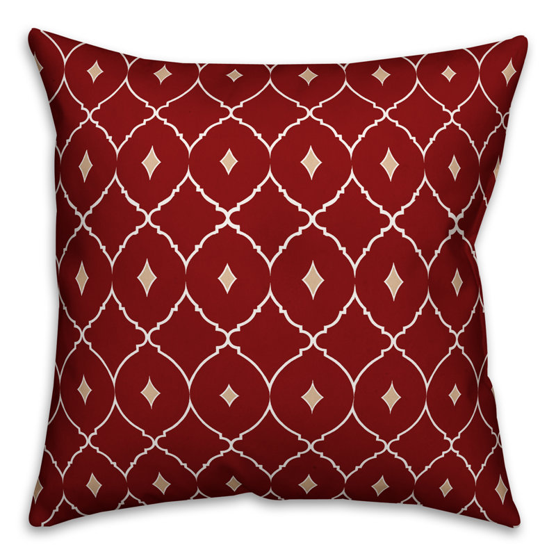 Geometric Reversible Pillow Cover, 18" x 18", Pillow Cover, Red