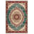 Otto Burgundy Green Beige Oriental Machine Printed Cotton Polyester Area Rug-90523480