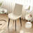 43.4 Inch Round Dining Table Set For 4, Mid Century Modern Small Coffee Set For Dining Room Kitchen Apartment Walnut Table & 4 Beige Chairs-539503438-539503433
