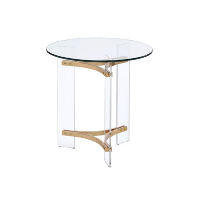 Table de bout à finition dorée