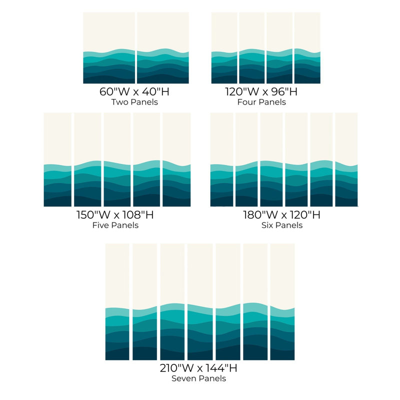 Premium Wallpaper Wall Mural - Abstract Waves, 96" L x 120" W