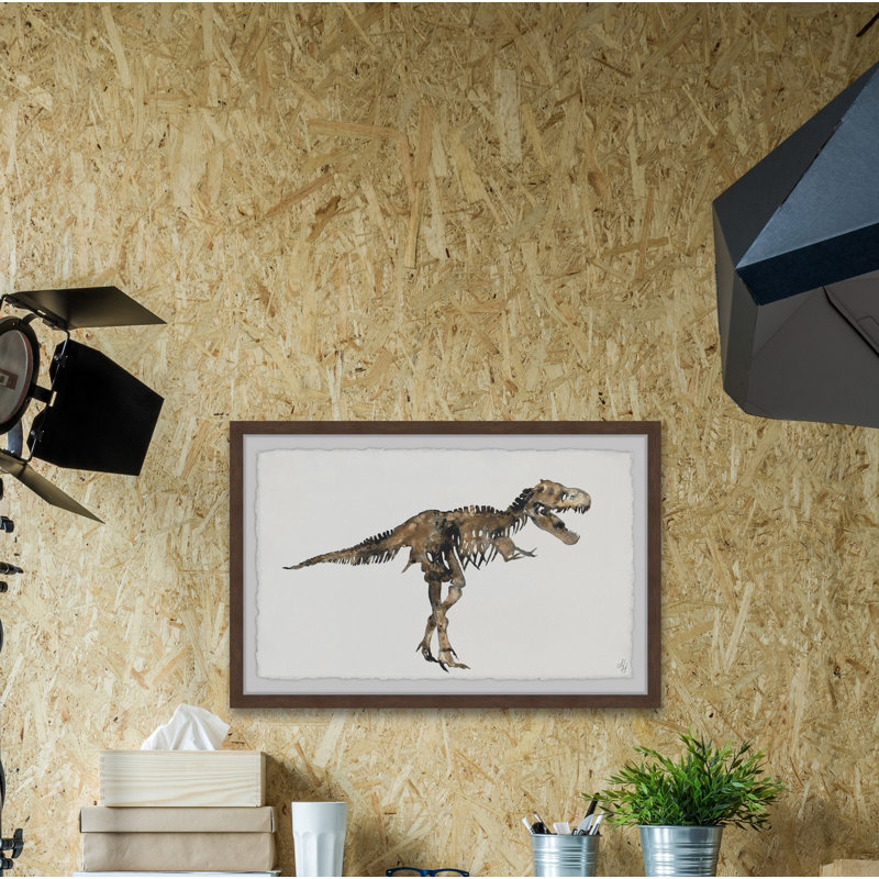Felix Luther T-Rex Skeleton - Single Picture Frame Painting, 41cm H x 61cm W