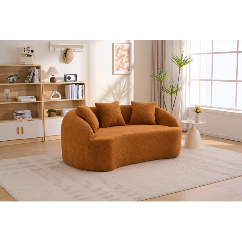 Causeuse de canapé incurvée moderne incurvée Curved, Orange