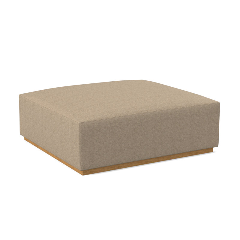 Club Upholstered Ottoman, Amber, Elise Flax 100% Polyester