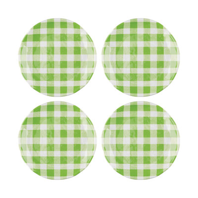 12-Piece Gingham 6" Melamine Plates