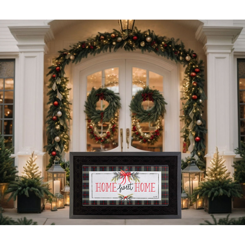 Doormat Insert Plaid Home Sweet Home