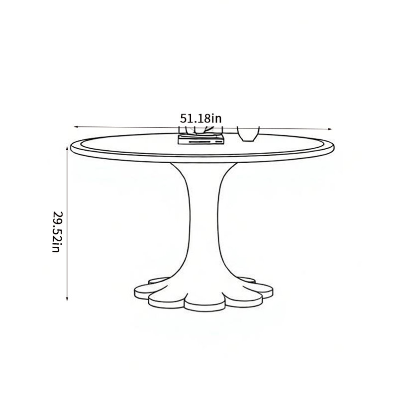 Table de salle à manger Modern, H 29,52 po x L 51,18 po x l 51,18 po