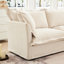 Ensemble de 3 et 3 repose-pieds, tissu en chenille crème, ensemble de cinéma maison élégant et confortable, addition