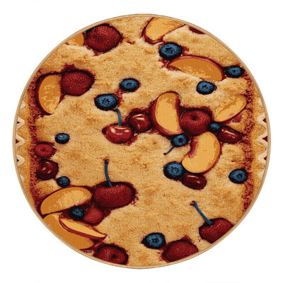 Washable Fruit cobbler Desserts Area Rug