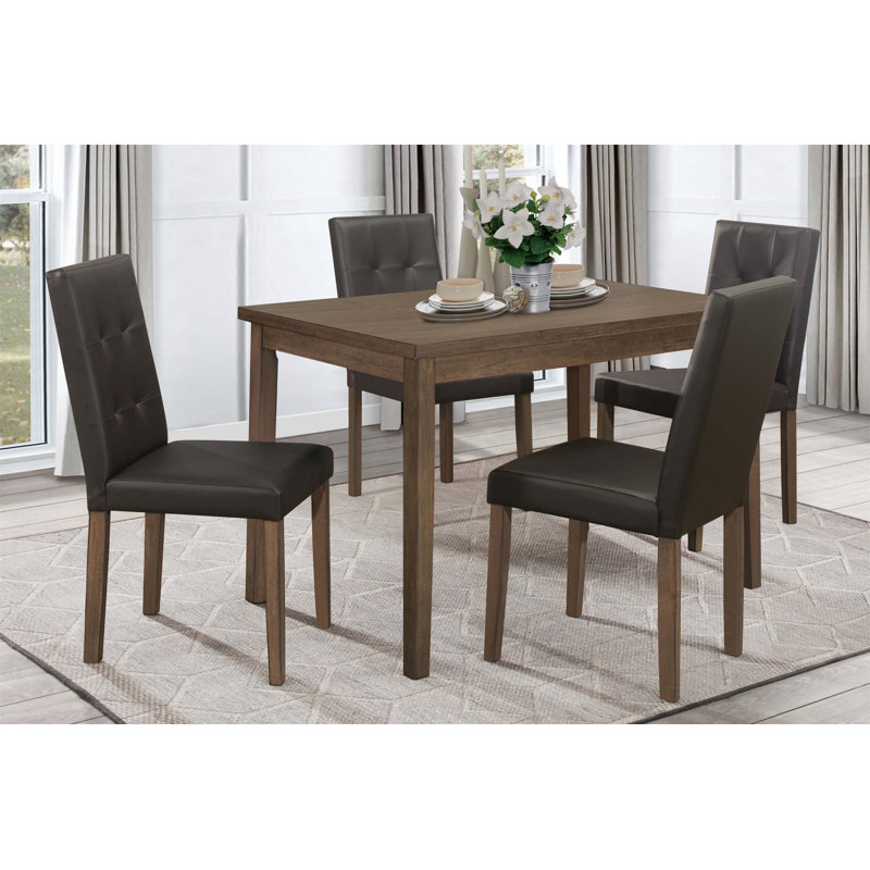 Ensemble de 2 chaises d'appoint avec dossier et siège en similicuir