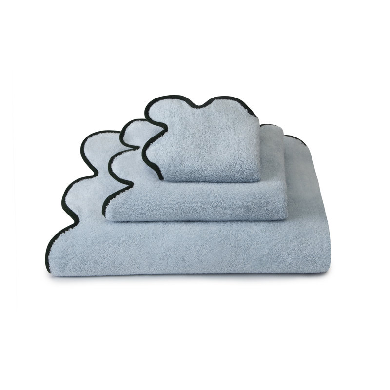 Scalloped Hand Towel, Blue