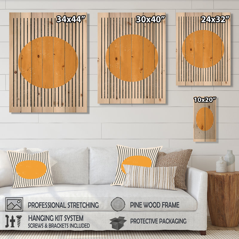 Compositions géométriques minimalistes de formes élémentaires - reproduction d'art sur bois sans cadre