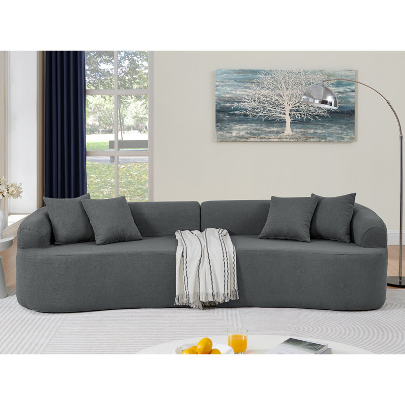 Canapé modulaire incurvé moderne, Tissu gris