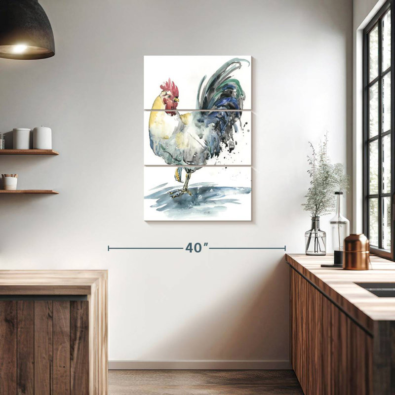 Brampt Rooster Splash I, 38" H x 24" W