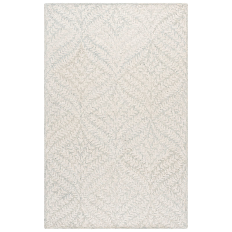 Martha Stewart 3552 Hand Tufted 80% Wool; 20% Cotton Damask Rug, 5'-0" X 8'-0" Rectangle