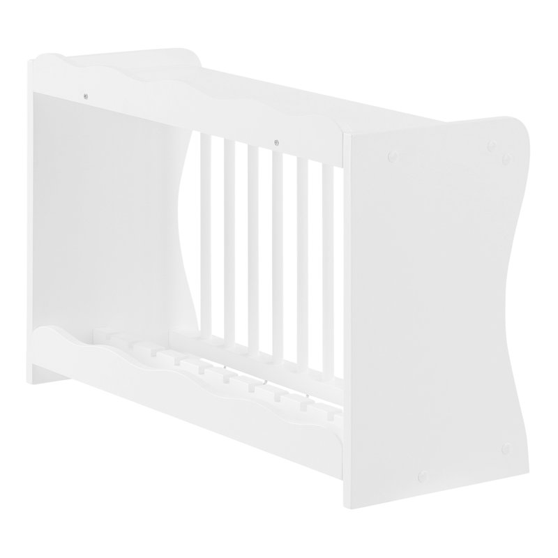 Wood Rectangle Wall Mounted Pot Rack, White