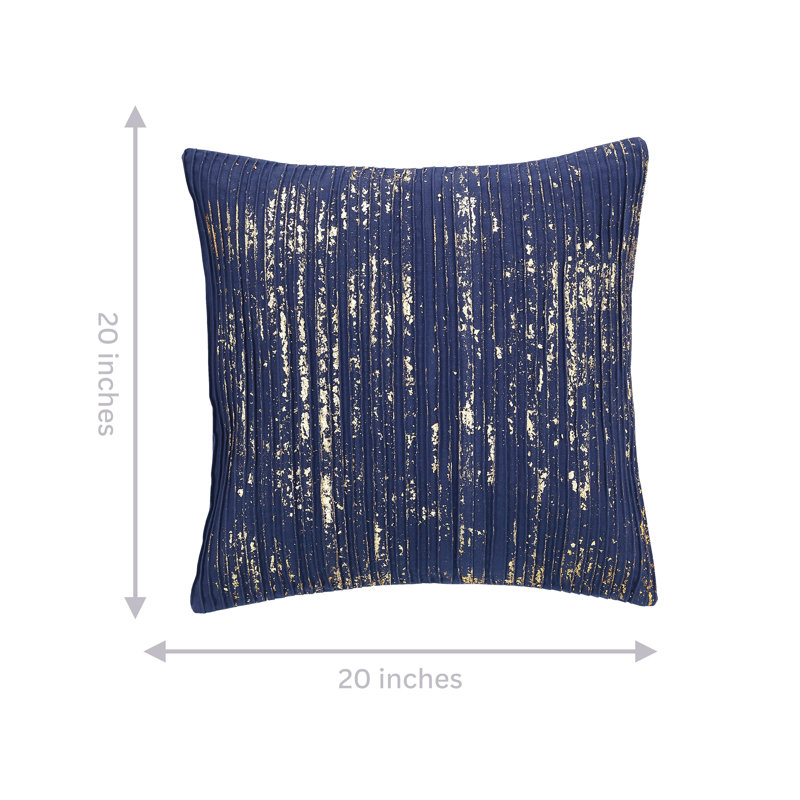 Housse de coussin en duvet et plumes bleu marine