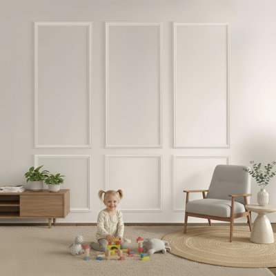 Pre-Cut Peel and Stick Wall Molding Kit Self Adhesive Wainscoting Trim Wall Panels Kit - Paintable, Ready-to-Install Designed For 8Ft To 10Ft Walls