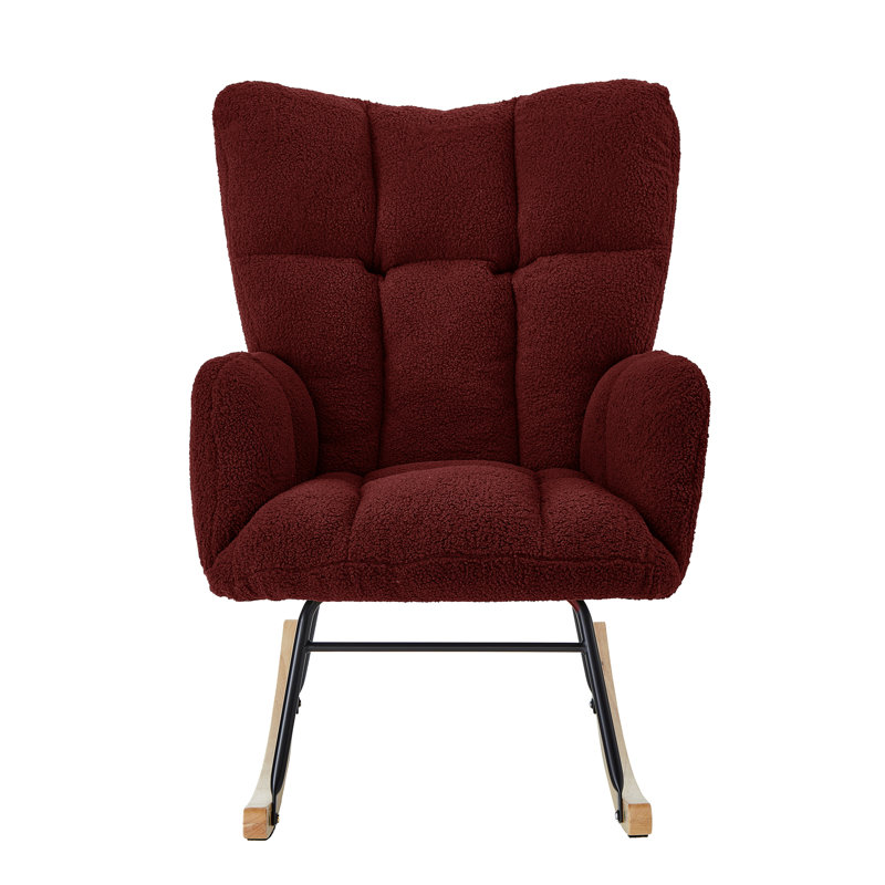 Chaise berçante rembourrée Teddy, Rouge