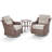 Acton 2 - Person Outdoor Wicker Swivel Rocker Seating Group With 6" Thick Cushions And Side Table-1100550656