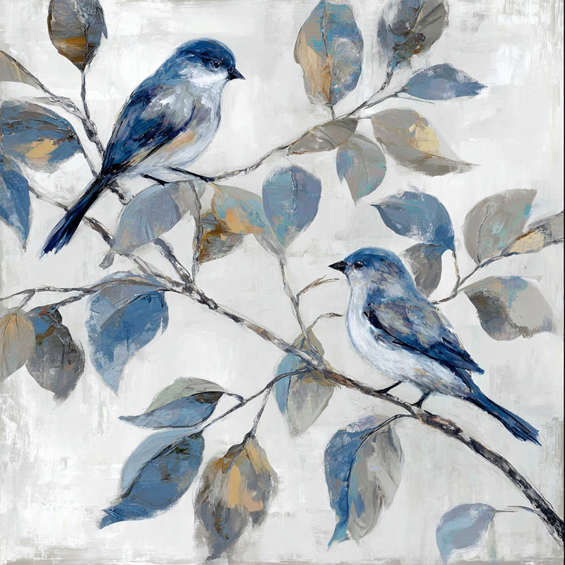 «Quiet Companions - Soft Blue Bird», art mural