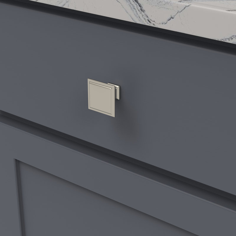 Studio II Square Knob, Polished Nickel