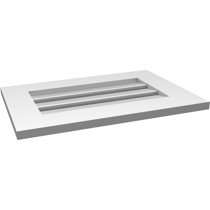 Évent à pignon fonctionnel en uréthane rectangulaire à fixation en surface, brun clair apprêté, H 16 po x l 24 po x P 1 po