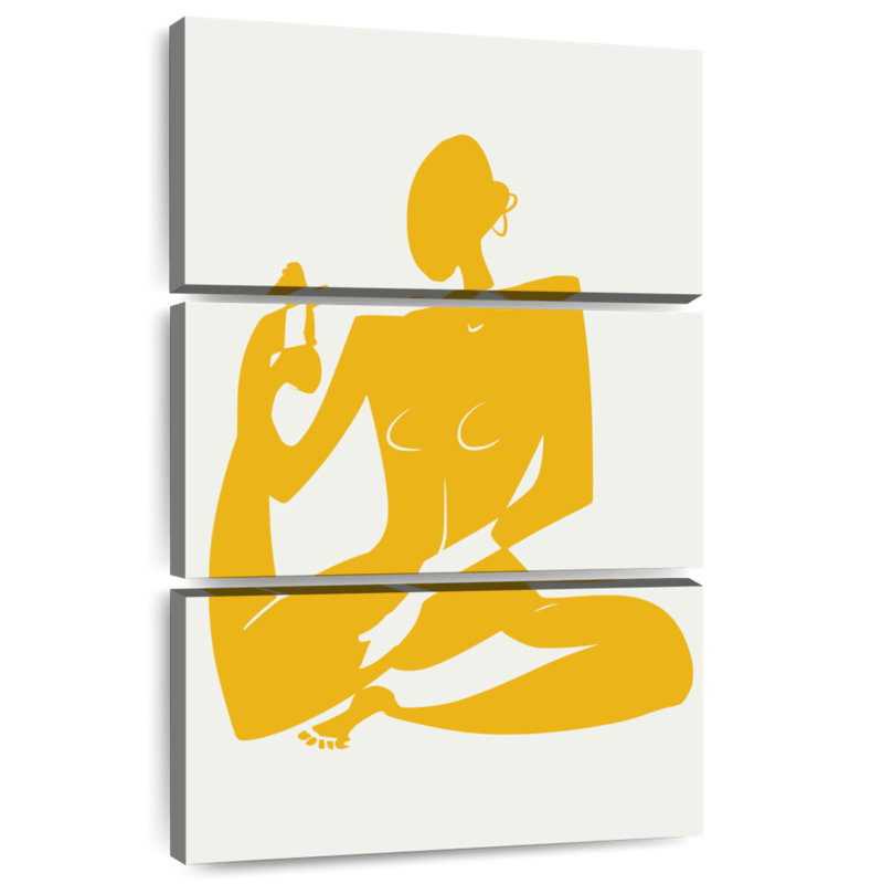 Sirpi nu de yoga en jaune, H 38 po x l 24 po