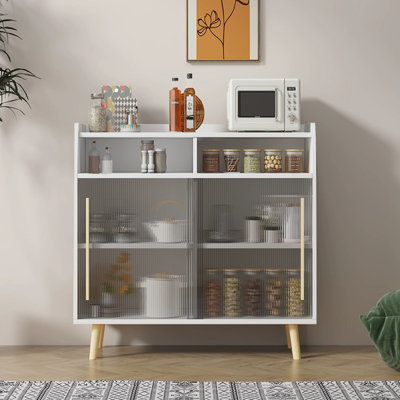 White Manufactured Wood Sideboard