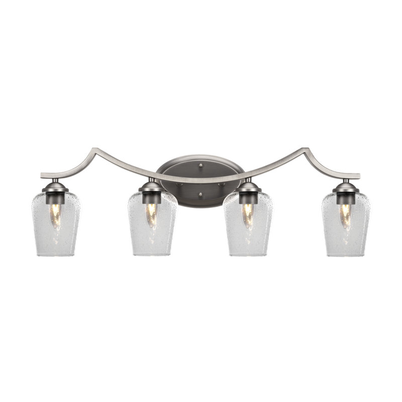 Barre d'éclairage de salle de bain 4 lumières Zilo, À bulles, Graphite