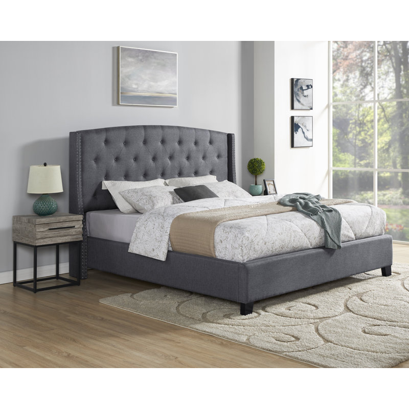 Odeen 3-Piece Bedroom Set, King, Gray/Gray Nightstands