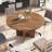 47" Round Dining Table for 4-6 People – Modern Farmhouse Kitchen Table with Adjustable Feet, Circle Wood Dinner Table for Apartment, Living Room-1109279634