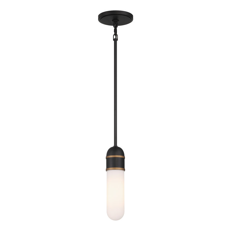 Brian Patrick Flynn  1 Light Matte Black + Textured Gold Mini Pendant