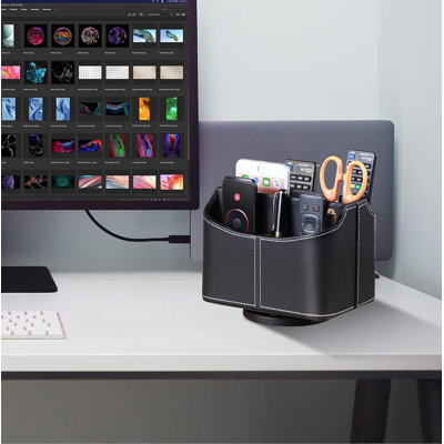 360° Rotatable Remote Control Holder,TV Remote Caddy for Nightstand Table