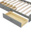 Lit plateforme simple en bois avec tête de lit avec rangement, tablettes et 2 tiroirs, gris-1819886769