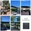 Parasol rectangulaire en porte-à-faux gris avec base en acier 9 pi x 11 pi Rhim-299971651