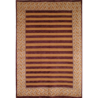 Hand-Knotted Wool Brown Area Rug