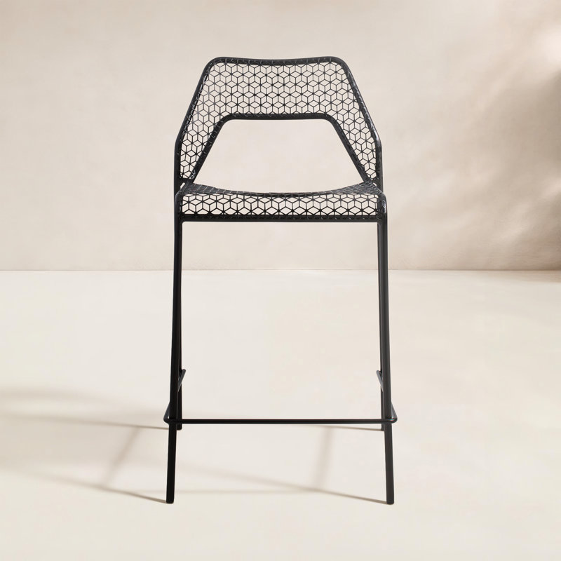 Hot Mesh Outdoor Bar Stool, Black, Counter Stool (24.4" Seat Height)