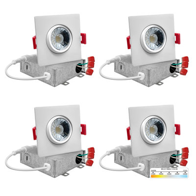 3" Ultra Slim Selectable CCT New Construction LED Canless Recessed Lighting Kit