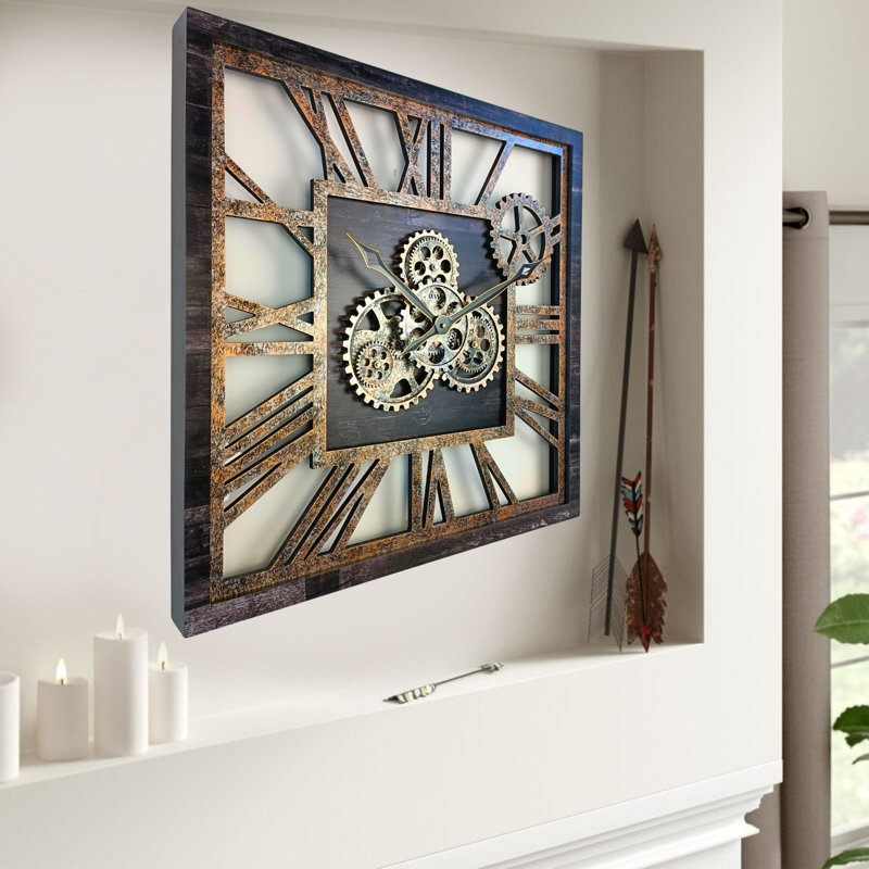 Solid Wood Wall Clock, Black