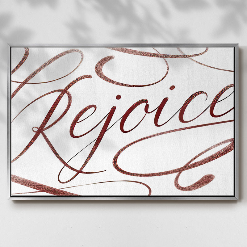 Rejoice, reproduction d'art sur toile, Rouge, H 25 po x l 37 po x P 1,5 po, Encadrement argenté