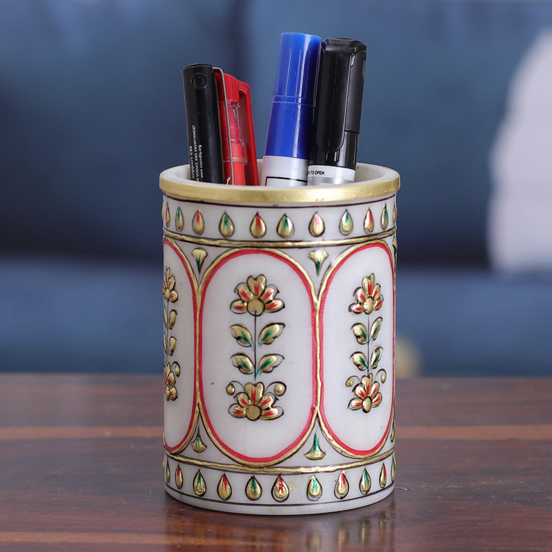 Handmade Palatial Windows Marble Pen Holder