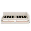 Lit plateforme tapissier avec port USB et 2 tiroirs