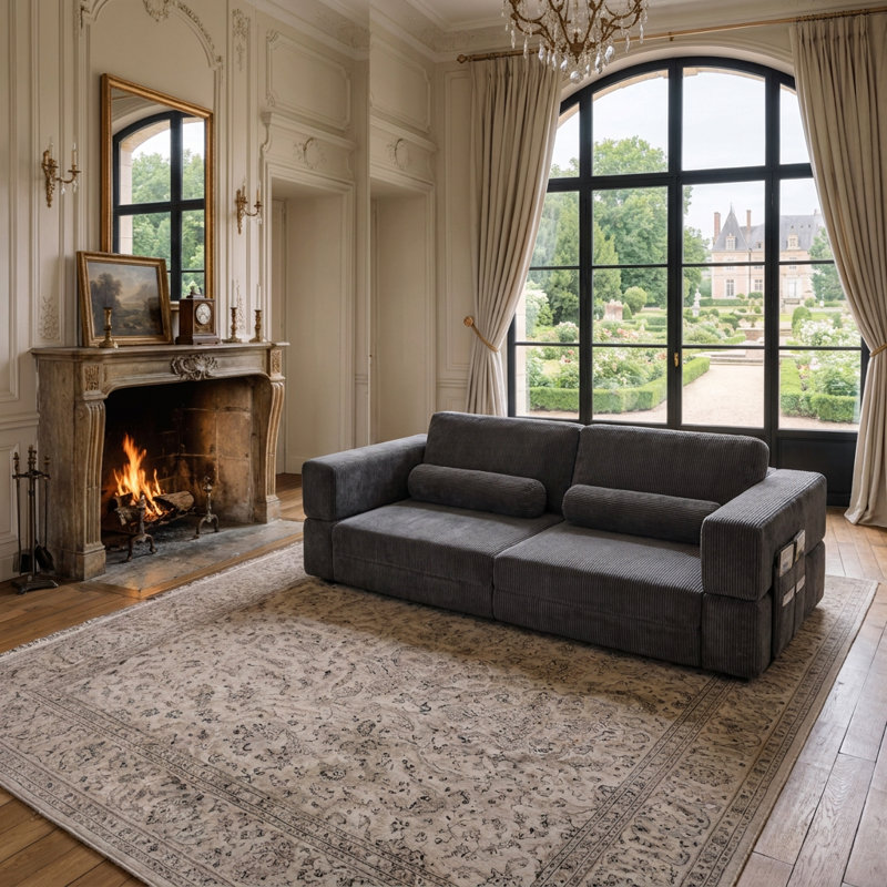 Canapé modulaire convertible avec configurations de fort et de château, Gris foncé