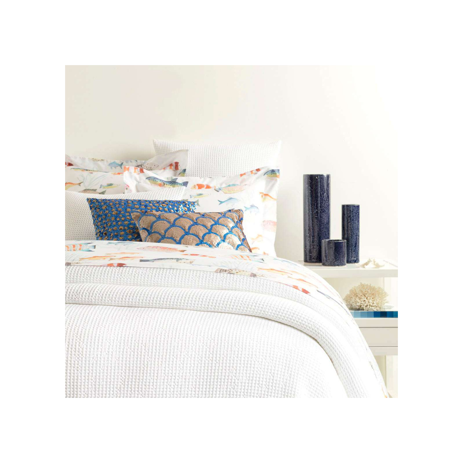 Bubble Matelasse Coverlet, King Coverlet, White
