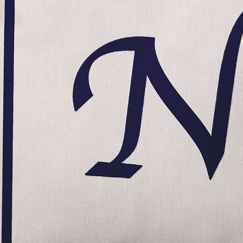 Reversible Throw Pillow, 26"x26", Navy Blue/White, N