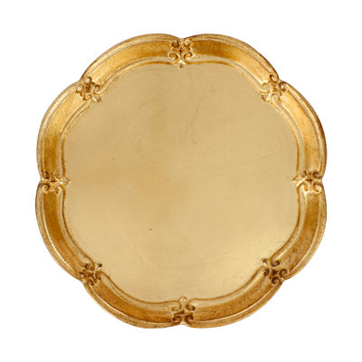 Florentine Wooden Accessories Gold Medium Round Tray