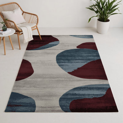Watercolor Gray Indoor and Outdoor Area Rug