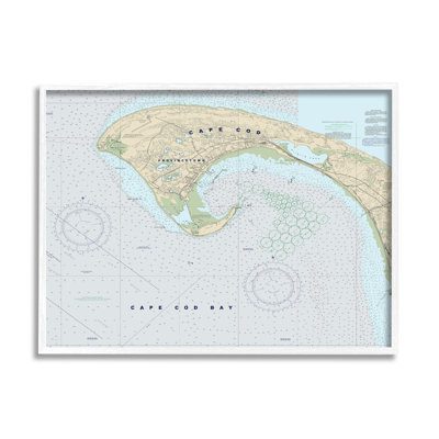 " Cape Cod Massachusetts Cartography Traditional Nautical Map " Graphic Art Print